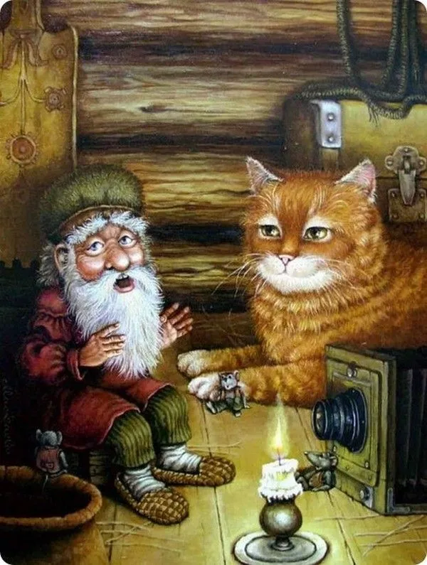 Domovoy with cat