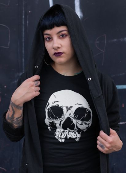 002_Deth_T shirt_Deth_Skull_Girl_Goth_black