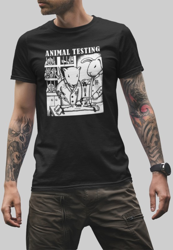 011_Deth_T shirt_Animal_Testing_male_tatto_black