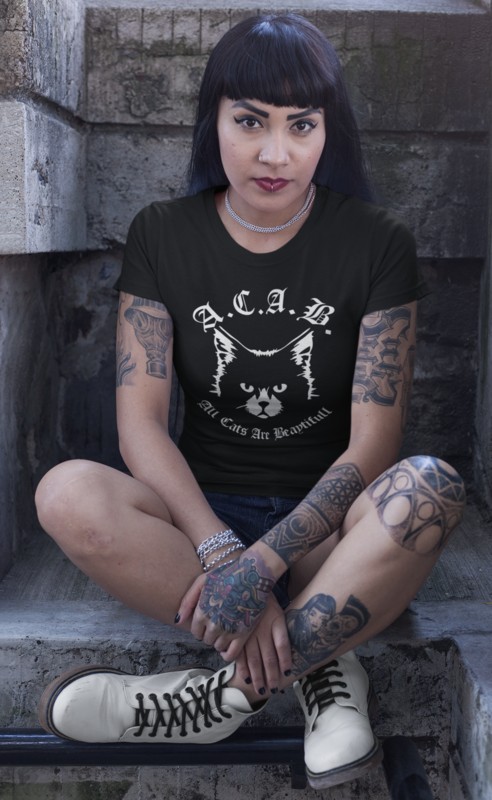 013_Deth_T shirt_All_Cats_are_Beautifull_Woman_tattoo_Black