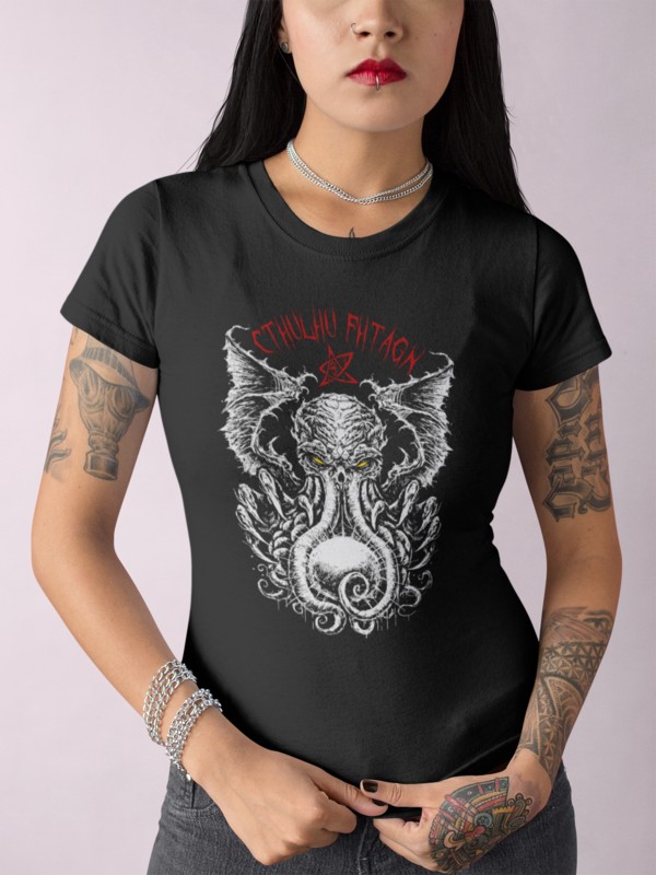 014_Deth_T shirt_Cthulhu_Fhtang_Lady_tatto_black