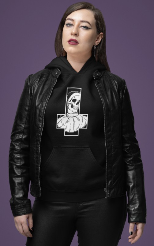 006_Deth_Hoodie_Evil_Nun_Woman_Rock_Black