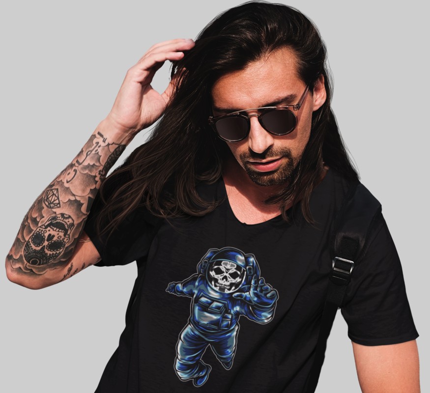 007_Deth_T shirt_Deth_Astonaut_Male_Long_Hair_Black