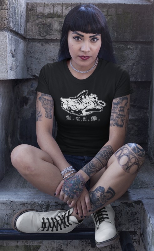 010_Deth_T shirt_Acab_Woman_tattoo_Black
