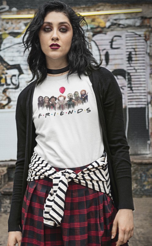 015_Deth_T shirt_Friends_Horror_Woman_Punk_White