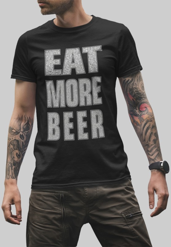 017_Deth_T shirt_Eat_More_Beer_male_tatto_black