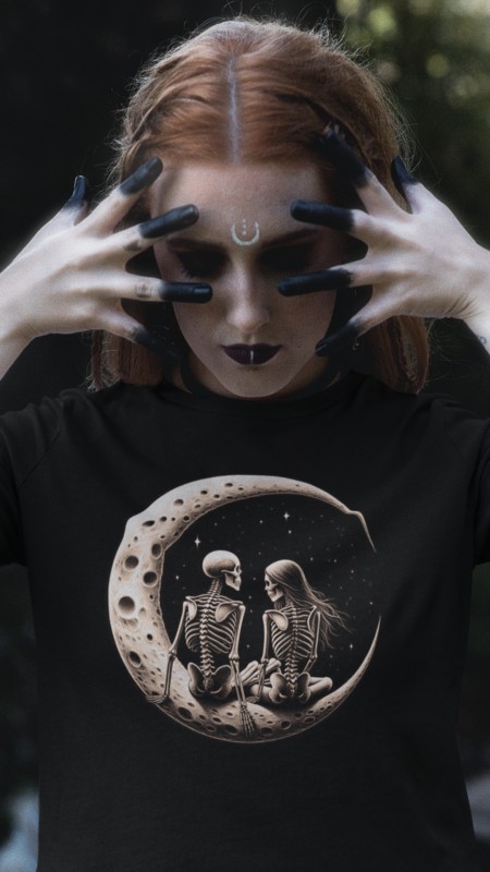 Deth_Valentine_T-shirt_woman_goth_skeleton lovers on the moon